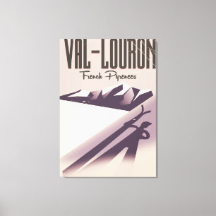 Val-Louron, Franse skiposter Canvas Afdruk
