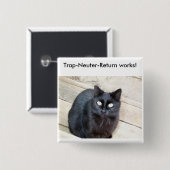 Val-onzijdig-terugkeer knoop vierkante button 5,1 cm (Voorkant /achterkant)