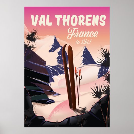 Val Thorens, affiche de ski en France (Devant)