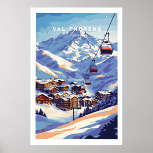 Val Thorens France Affiche de Ski 1