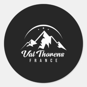 Val Thorens Frankrijk Skigebied Snowboarden Ronde Sticker