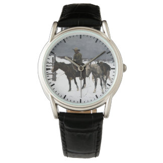 Val van de Cowboy Frederic Remington 1895 Western Horloge