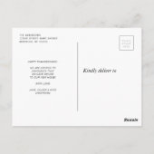 val verlaat Thanksgiving bewegende aankondiging Briefkaart (Achterkant)