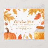 val verlaat Thanksgiving bewegende aankondiging Briefkaart (Voorkant)