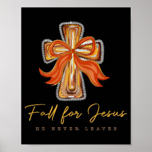 Val Voor Jezus Hij Verlaat Nooit Herfst Christelij Poster
