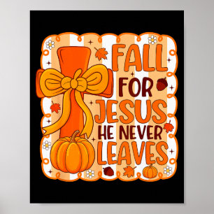 Val Voor Jezus Hij Verlaat Nooit Herfst Christelij Poster