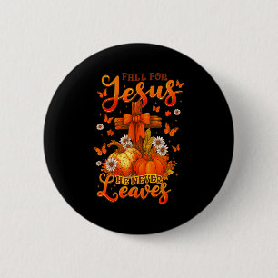 Val Voor Jezus Hij Verlaat Nooit Kruis Geloof Pomp Ronde Button 5,7 Cm