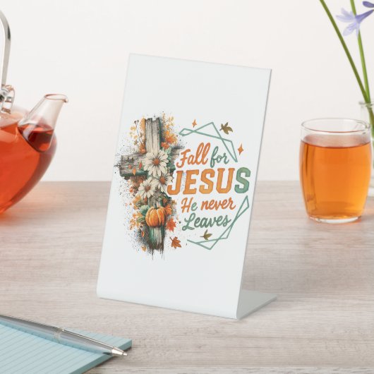 Val voor Jezus....  Reclamebord Met Voetstuk (Insitu)