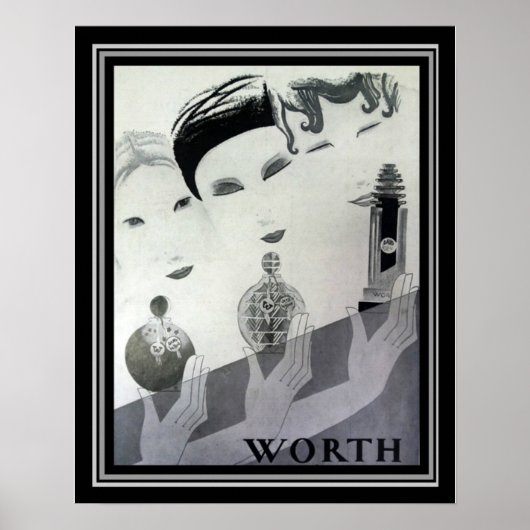 Valable 1930 Français Déco Parfum Ad 16 x 20 (Devant)