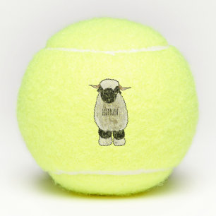 Valais Blacknose schaap cartoonillustratie Tennisballen