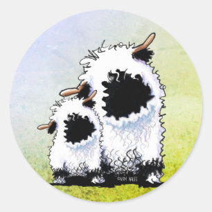 Valais Blacknose Schaap Ronde Sticker