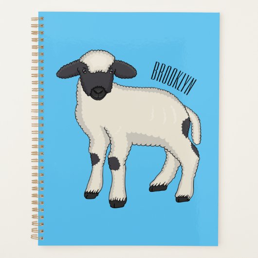 Valais Blacknose sheep cartoon illustration (Devant)