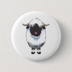 VALAIS BLACKNOSE SHEEP RONDE BUTTON 5,7 CM
