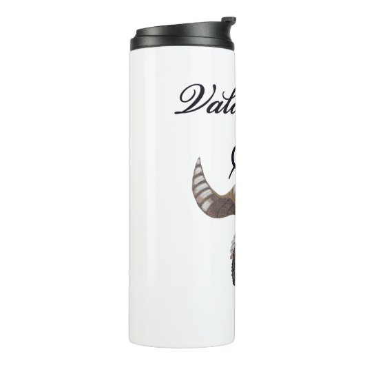 Valais Blacknowlese Schaap thermische tumbler Thermosbeker (Gedraaid links)