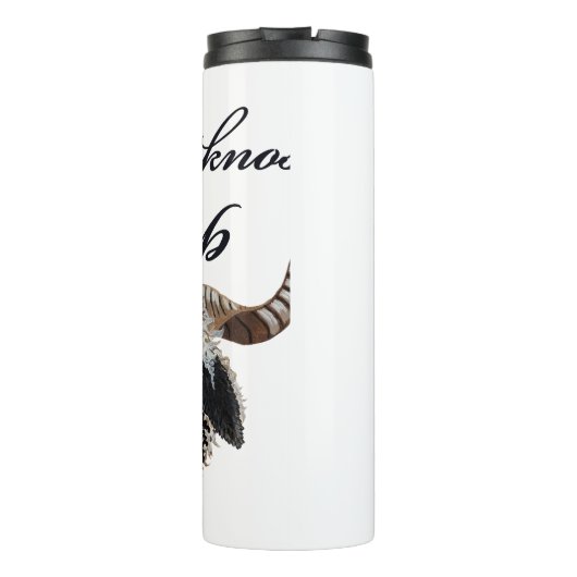 Valais Blacknowlese Schaap thermische tumbler Thermosbeker (Achterkant)