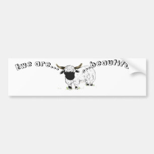 Valais Blerkende Sheep - Ewe zijn mooi! Bumpersticker