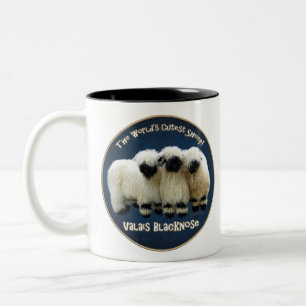 Valais Blerkse - 's Werelds meest kutste schaap! Tweekleurige Koffiemok