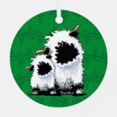 Valais Blerkse Sheep Metal Ornament (Achterkant)