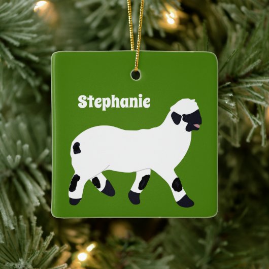 Valais Blerkse Sheep Personalized Farmers Keramisch Ornament (Boom)