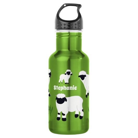 Valais Blerkse Sheep Personalized Farmers Waterfles (Voorkant)
