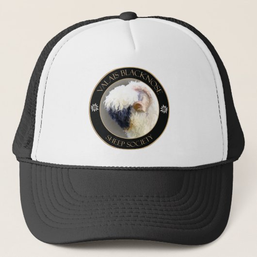 Valais Blerkse Sheep Society Logo Trucker Pet (Voorkant)