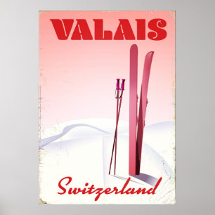 valais Suisse Style vintage poster ski