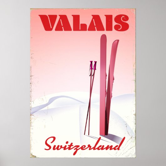 valais Suisse Style vintage poster ski (Devant)