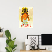 Valais, Suisse, Suisse, Affiche de ski (Bureau à domicile)