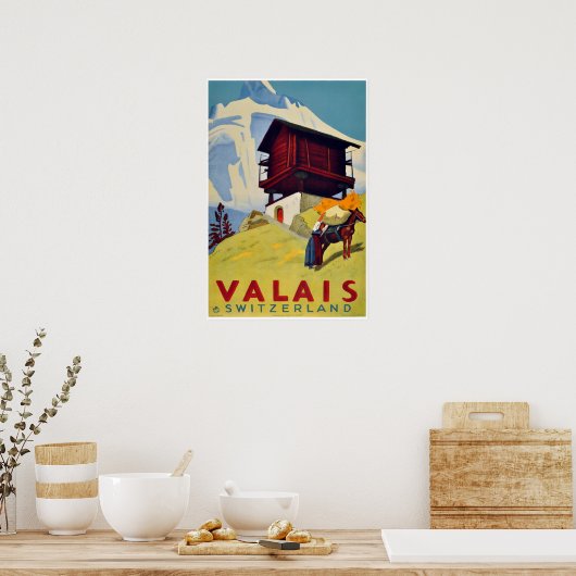 Valais, Suisse, Suisse, Affiche de ski (Cuisine)