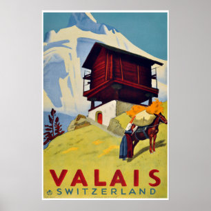 Valais, Suisse, Suisse, Affiche de ski