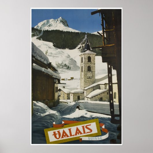 Valais, Suisse, Suisse, Affiche de ski (Devant)