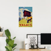Valais, Zwitserland,Suisse,Ski Poster (Thuiskantoor)