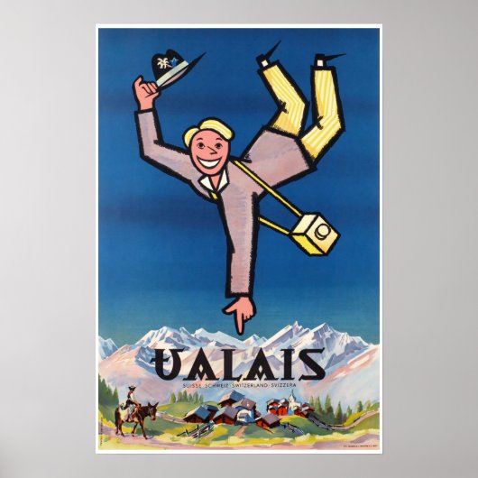 Valais, Zwitserland,Suisse,Ski Poster (Voorkant)