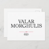 Valar Morghulis Briefkaart (Voorkant / Achterkant)