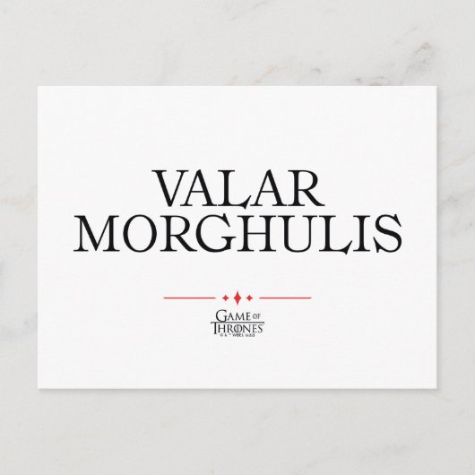 Valar Morghulis Briefkaart (Voorkant)
