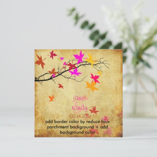  valbruiloft /elektrische roze kaart (Staand voorkant)