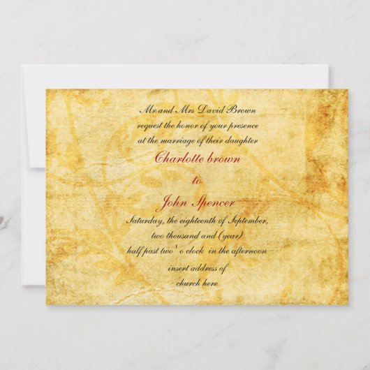 valbruiloft Uitnodigingskaarten Kaart (Achterkant)