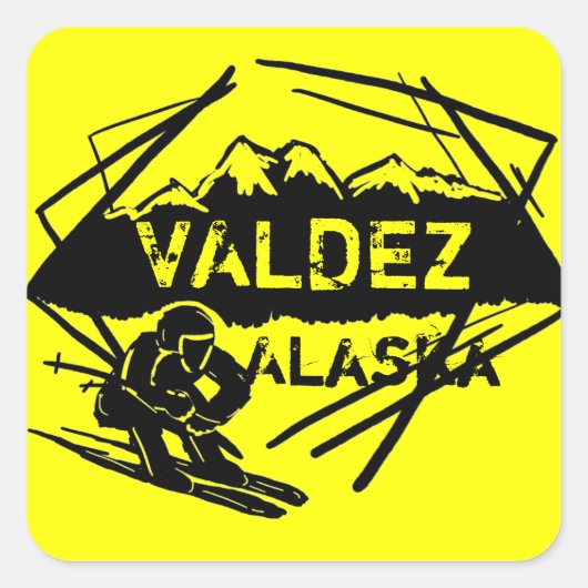 Valdez Alaska ski stickers (Voorkant)