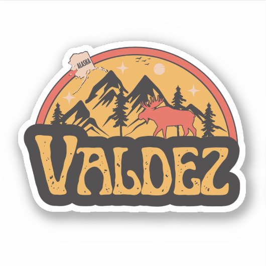 Valdez, Alaska Sticker (Voorkant)