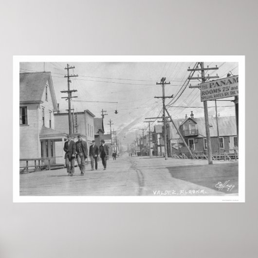 Valdez, Alaska Street 1912 Poster (Voorkant)
