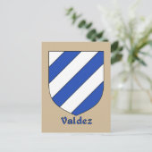 Valdez Family Heraldic Shield Briefkaart (Staand voorkant)