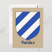 Valdez Family Heraldic Shield Briefkaart (Voorkant / Achterkant)