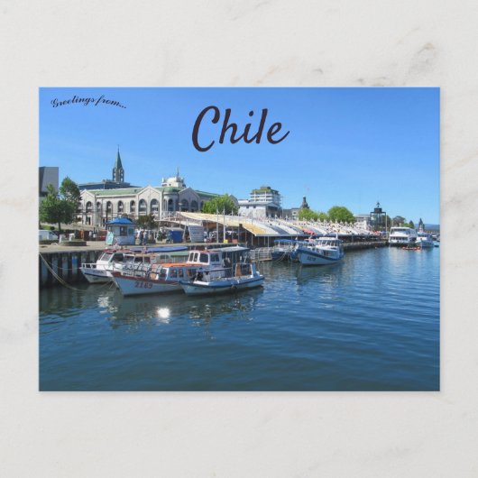 Valdivia Waterfront in het Chileense Briefkaart (Voorkant)