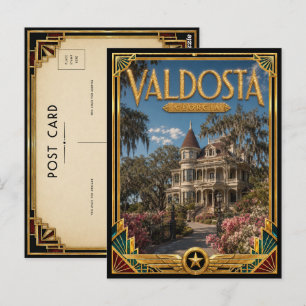 Valdosta Georgia Vintage Art Deco Gouden Tijdperk Briefkaart