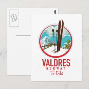 Valdres Noorwegen Ski logo Briefkaart