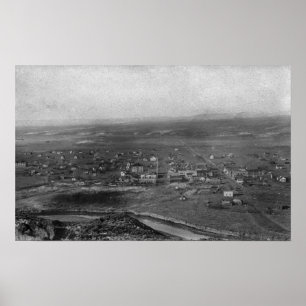 Vale, Oregon Birds Eye Uitzicht van de stadfoto Poster