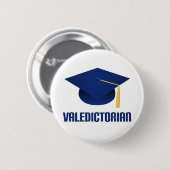 Valedictorian Blue Afstudeerder Pet Afstuderen Gif Ronde Button 5,7 Cm (Voorkant /achterkant)