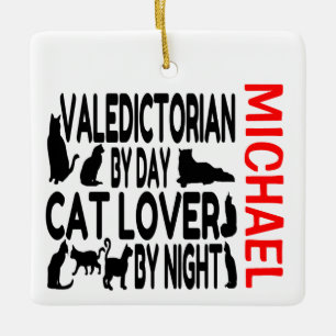 Valedictorian Loves Cats CUSTOM Keramisch Ornament