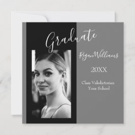 Valedictorian Photo Custom Modern Afstuderen Kaart