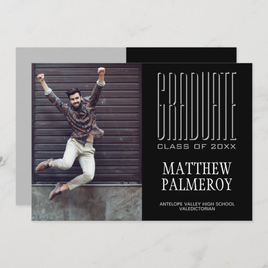 Valedictorian Photo Graduation Faire-part (Devant / Derrière)